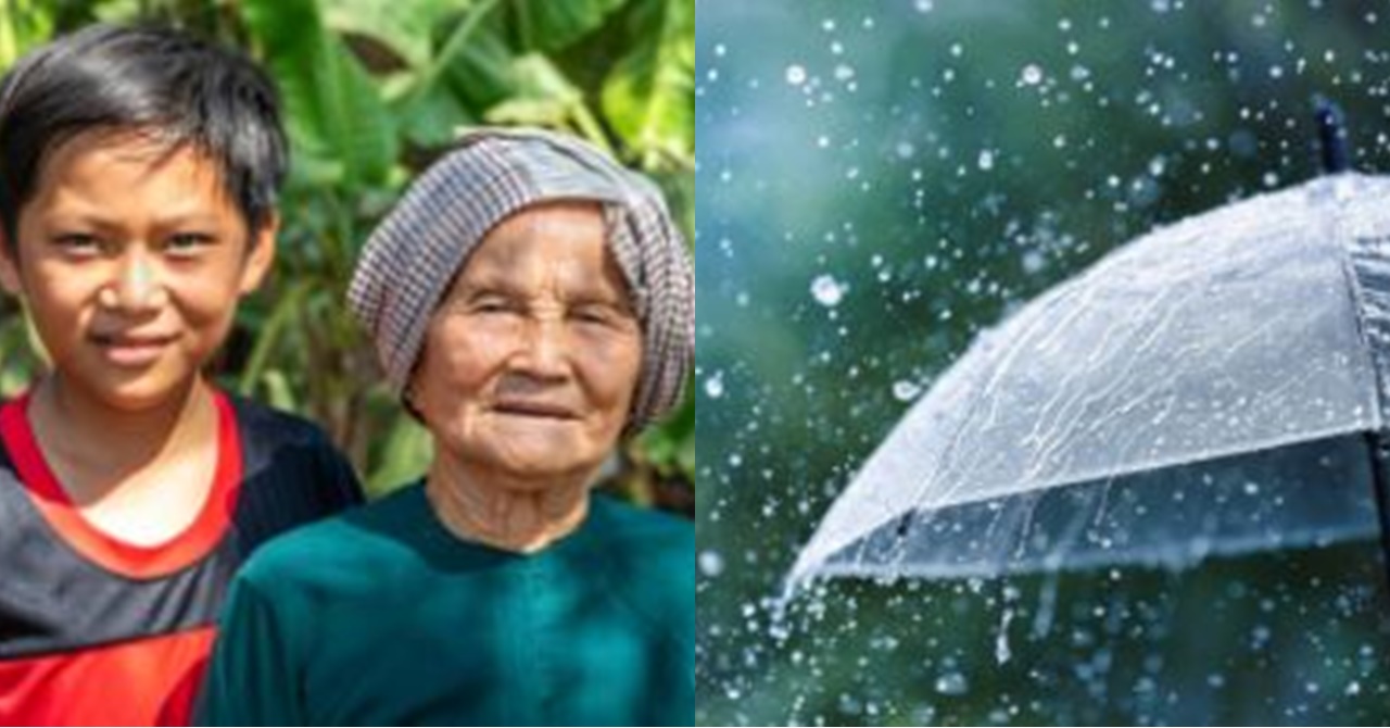 Matiyagang Pinapayungan ng Lola ang Apo sa Ibaba ng Burol; Maluluha ang Matanda sa Magiging Kapalit ng mga Sakripisyo Niya